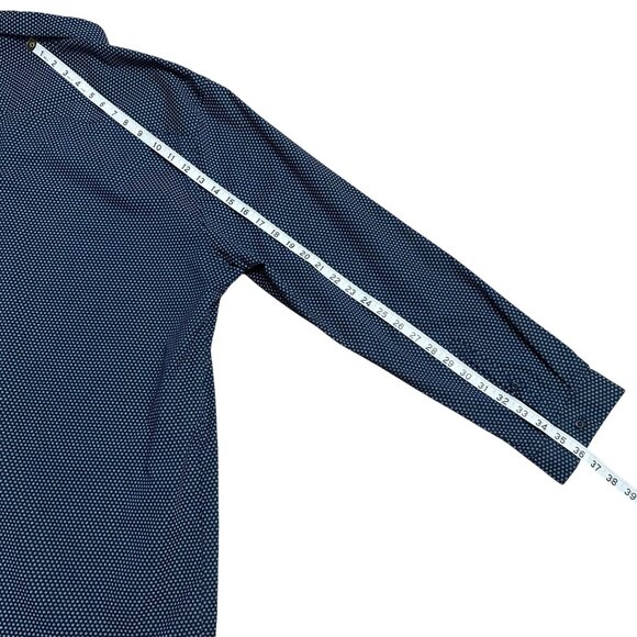 ALGO SHIRT BUTTON UP NON IRON NAVY BLUE MICRO FLORAL MENS XXL BREATHABLE STRETCH - Picture 12 of 12